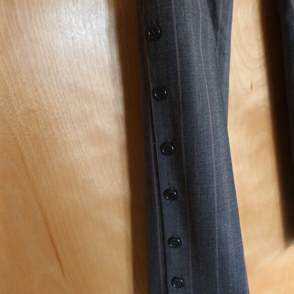 Shin Choi grey with pink pinstripes dress pants size 2 side buttons so cute! - Picture 8 of 13